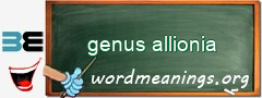WordMeaning blackboard for genus allionia